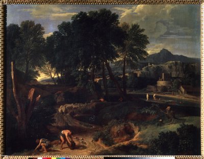 Landscape with a Flock of Sheep on Road by Jean Francois I Millet