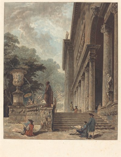Colonnade et Jardins du Palais de Medici Colonnade and Gardens of the Palazzo Medici, c. 1776 by Jean Francois Janinet
