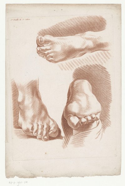 Three Feet in Different Positions (Cinquième Cahier de Principes de Dessein) by Jean Francois Janinet