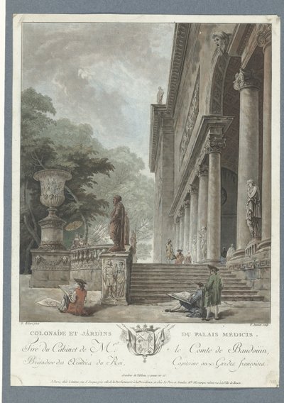 View of the Villa Medici by Jean Francois Janinet
