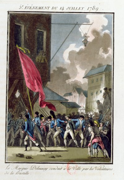 Marquis Bernard Rene Jordan de Launay (1740-89) Governor of the Bastille Conducted to the Hotel de Ville on 14th July 1789 by Jean Francois Janinet