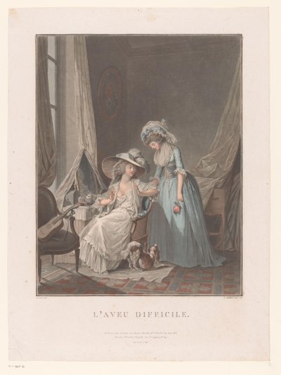 Bedroom with Two Women at a Dressing Table by Jean Francois Janinet