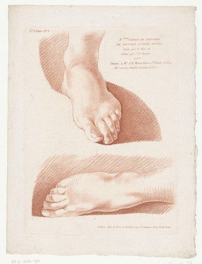 Title Page with Two Feet (series title: Compositions with Parts of the Human Body, V.eme Cahier de principes de dessein d