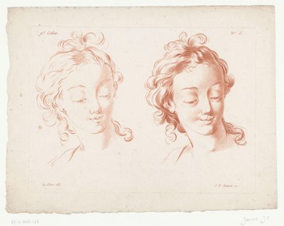 Two Female Heads (Compositions with Parts of the Human Body, IXe Cahier de Principes du Dessin d