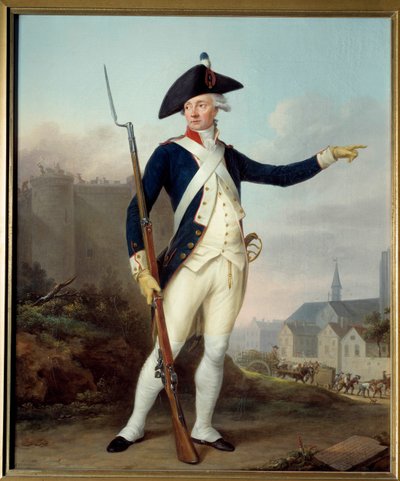 French Revolution: Full-Length Portrait of Citizen Nau Deville in National Guard Uniform by Jean Francois Marie Bellier