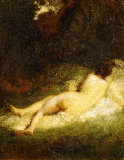 A Sleeping Nymph Blocked by a Satyr by Jean Francois Millet