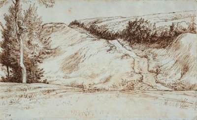 Landscape with Hill Slope near Vichy by Jean Francois Millet