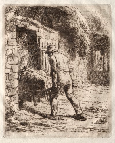 Peasant with a Wheelbarrow by Jean Francois Millet
