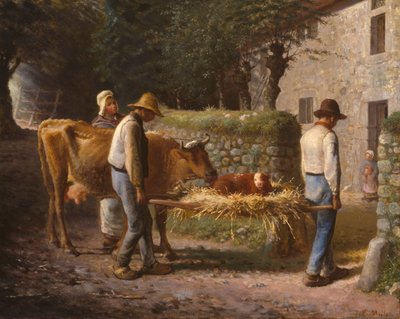 Peasants Bringing Home a Calf Born in the Fields by Jean Francois Millet