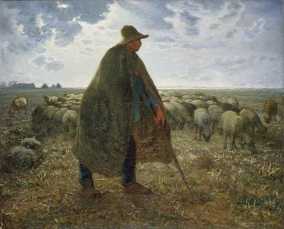 Shepherd Tending His Flock by Jean Francois Millet