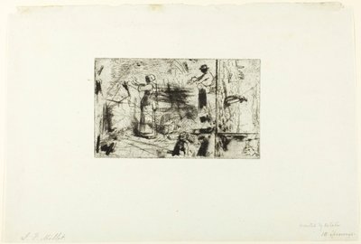 Sketches of Three Subjects by Jean Francois Millet