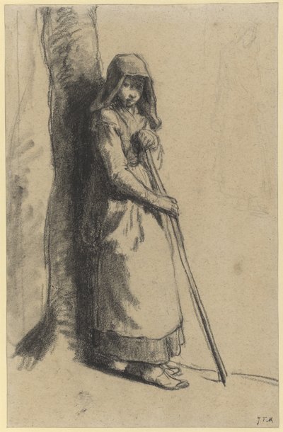 Study for Bergère au repos by Jean Francois Millet