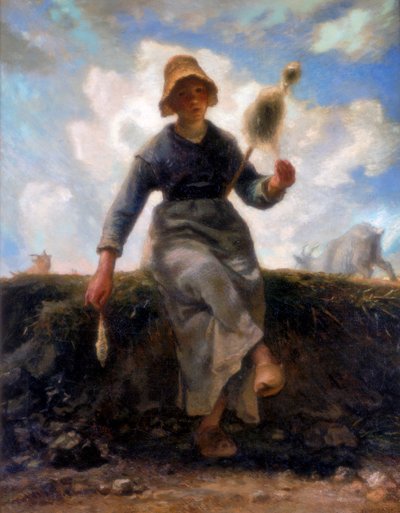 The Spinner, Goatherd of the Auvergne by Jean Francois Millet