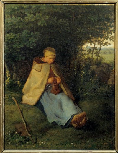 The Knitter by Jean Francois Millet