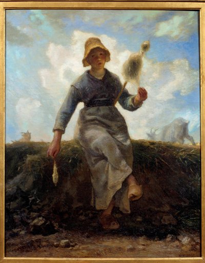 The spinner, auvergnate chevriere by Jean Francois Millet
