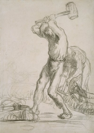 Two Peasants Sawing and Splitting Wood by Jean Francois Millet