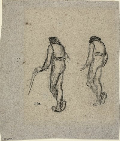 Two Sketches of a Peasant, Seen from Behind by Jean Francois Millet