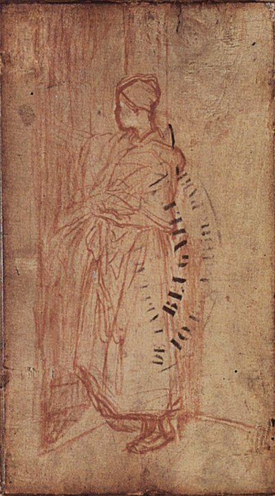 Young Woman Taking Linens from a Shelf by Jean Francois Millet