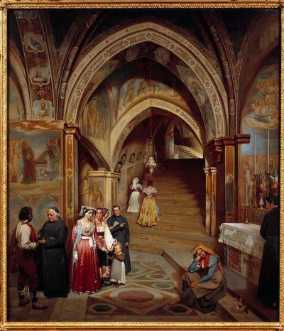 View of the church of the Benedictine monastery of San Subiaco by Jean Francois Montessuy