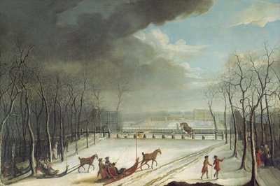 The Prince of Conde Hunting in a Sleigh by Jean Francois Perdrix