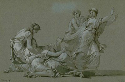 The Young Men and Maidens of Athens to be Offered as Sacrificial Victims to Minotaur by Jean François Pierre Peyron