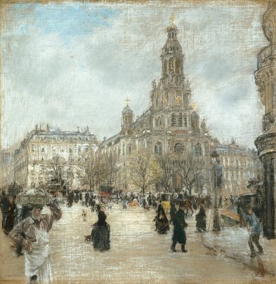 Place de la Trinité, Paris by Jean Francois Raffaelli