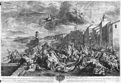 The plague of 1720 in Marseilles, engraved by Simon Thomassin (1655-1733) 1727 by Jean Francois de (after) Troy