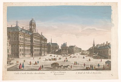 View of the Town Hall and Dam Square in Amsterdam by Jean François Daumont