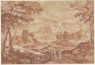Arcadian Landscape with Walking People by Jean François Millet (II)
