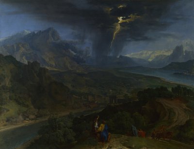 Mountain Landscape with Lightning by Jean François Millet the Elder