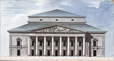 Facade of the Saint Petersburg Imperial Bolshoi Kamenny Theatre by Jean François Thomas de Thomon