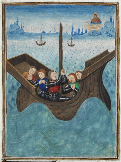 Robert the Hermit returning to France, Jean Froissart, miniature by Jean Froissart