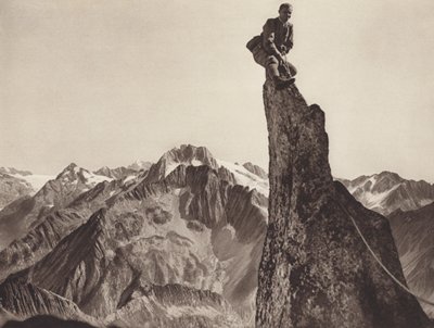 Switzerland: Gendarme on the Sonnigwichel, looking towards the Oberalpstock by Jean Gaberell