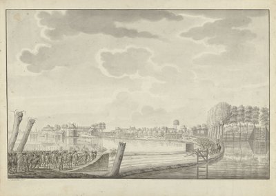Attack at Ouderkerk aan de Amstel, 1787 by Jean George Teissier (signed by artist)