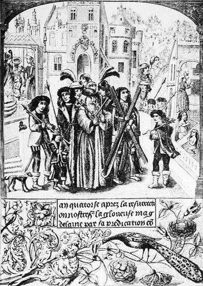 Fabled Origin of the Burgundy Cross, Etienne, a Legendary King of Burgundy Makes a Pilgrimage to St. Victor of Marseilles, to Whom He Has Carried the Cross of St. Andrew, Out of Gratitude to St. Mary by Jean Georges after Huyot