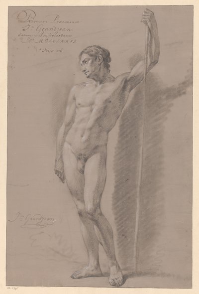 Standing Male Nude, Front View (1st Prize 1776) by Jean Grandjean