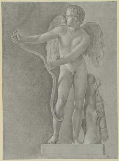 Study of a Statue of Cupid Drawing His Bow by Jean Grandjean