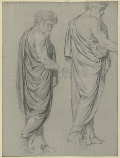 Two Drapery Studies of a Walking Man, to the Right by Jean Grandjean
