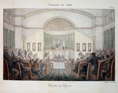 The Chamber of Deputies in Session - in “Paintings de Paris” by Marlet by Jean Henri Marlet