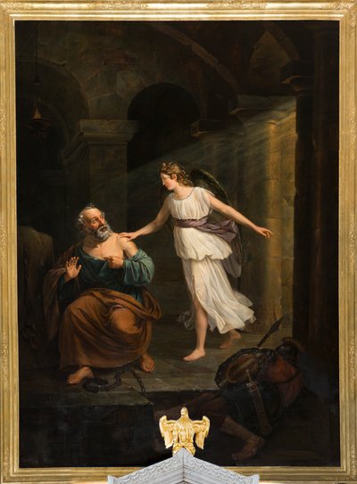 Parish Church (Nederbrakel, Parochiekerk Sint-Pieter-in-de-Banden). Interior. Saint Peter Delivered by the Angel and Thomas. Jean-Henri De Coene by Jean Henri de Coene