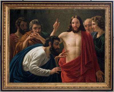 Parish Church (Nederbrakel, Parochiekerk Sint-Pieter-in-de-Banden). Interior. Painting. Thomas the Apostle. Jean-Henri De Coene. by Jean Henri de Coene