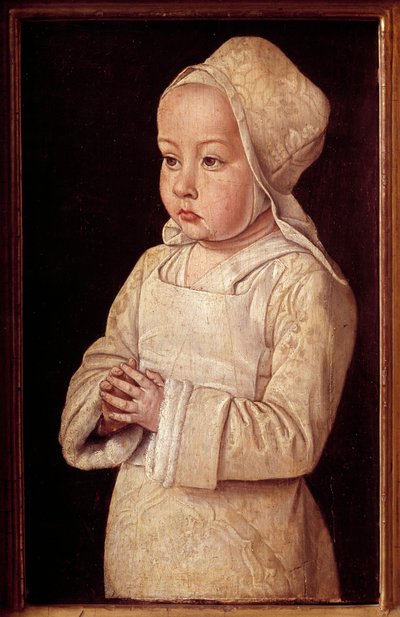 Portrait of Suzanne de Bourbon (1491-1521) called Child in Prayer, daughter of Anne of France and Pierre II of Bourbon. Painting by Master of Moulins or Jean Hey (1450-1505) by Jean Hey