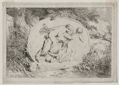 Bacchanales: Nymph Astride a Satyr, 1763 by Jean Honore Fragonard