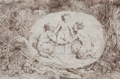 Bacchanales: Nymph Supported by Two Satyrs, 1763 by Jean Honore Fragonard