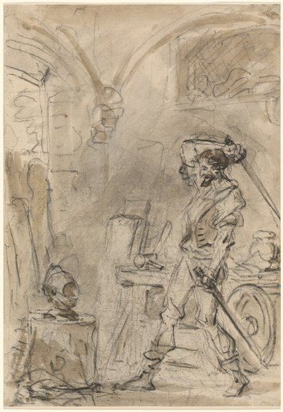 Don Quixote about to Strike the Helmet by Jean Honore Fragonard