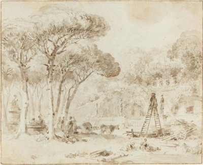 Gardens of an Italian Villa (Villa Medici?) by Jean Honore Fragonard