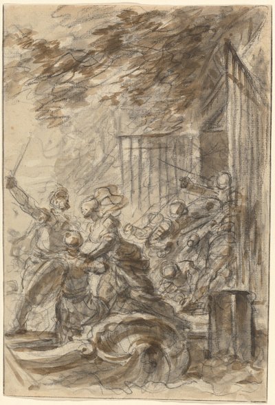 Isabella Abandons Her Home to Follow Odorico and His Men by Jean Honore Fragonard