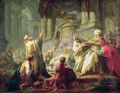 Jeroboam Sacrificing to the Golden Calf by Jean Honore Fragonard