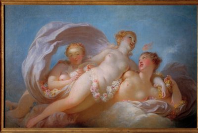 The Three Graces. Painting by Jean Honore Fragonard by Jean Honore Fragonard