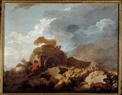 The Storm or the Bogged Cart. 18th Century by Jean Honore Fragonard